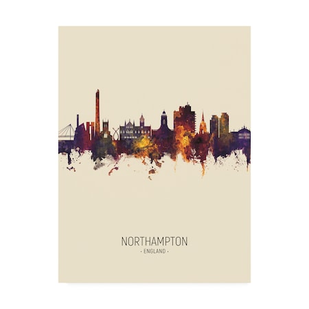 Michael Tompsett 'Northampton England Skyline Portrait III' Canvas Art,24x32